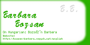 barbara bozsan business card